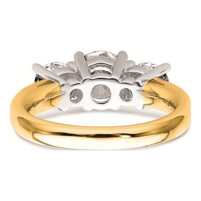 14K Two-Tone Gold 3-Stone Engagement Ring Mounting – view 6