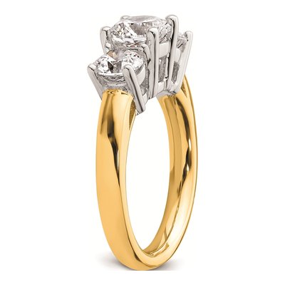 14K Two-Tone Gold 3-Stone Engagement Ring Mounting – view 7