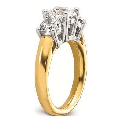 14K Two-Tone Gold 3-Stone Engagement Ring Mounting – view 8