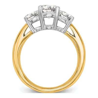 14K Two-Tone Gold 3-Stone Ring Mounting – view 3