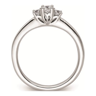 14K White Gold 3-Stone Engagement Ring Mounting – view 3