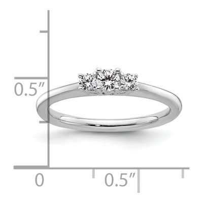 14K White Gold 3-Stone Engagement Ring Mounting – view 8