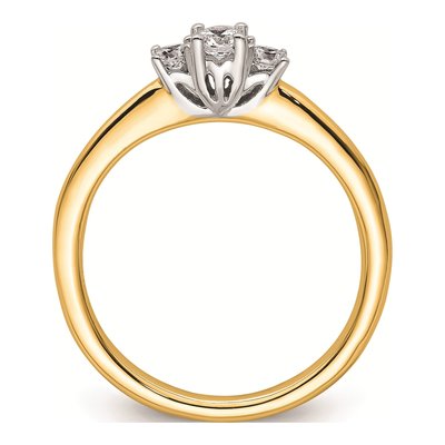 14K Two-Tone Gold 3-Stone Engagement Ring Mounting – view 3