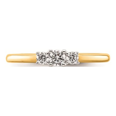 14K Two-Tone Gold 3-Stone Engagement Ring Mounting – view 6