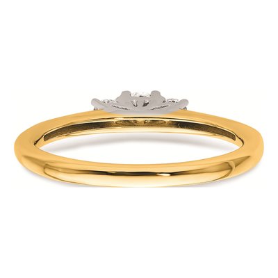 14K Two-Tone Gold 3-Stone Engagement Ring Mounting – view 7