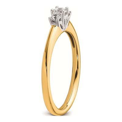 14K Two-Tone Gold 3-Stone Engagement Ring Mounting – view 8