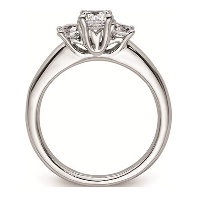 14K White Gold 3-Stone Engagement Ring Mounting – view 3
