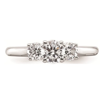 14K White Gold 3-Stone Engagement Ring Mounting – view 5