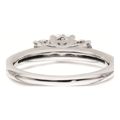 14K White Gold 3-Stone Engagement Ring Mounting – view 6