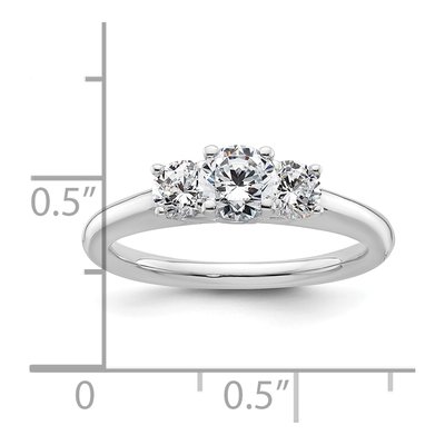 14K White Gold 3-Stone Engagement Ring Mounting – view 8