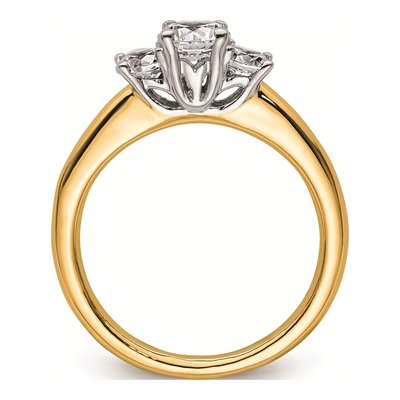 14K Two-Tone Gold 3-Stone Engagement Ring Mounting – view 3