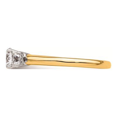 14K Two-Tone Gold 3-Stone Engagement Ring Mounting – view 4