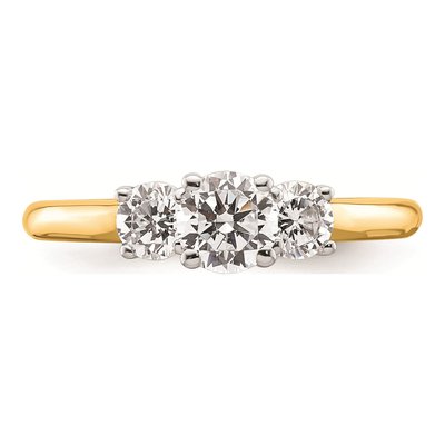 14K Two-Tone Gold 3-Stone Engagement Ring Mounting – view 5