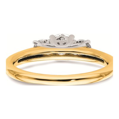 14K Two-Tone Gold 3-Stone Engagement Ring Mounting – view 6