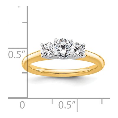 14K Two-Tone Gold 3-Stone Engagement Ring Mounting – view 8