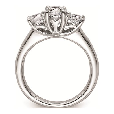 14K White Gold 3-Stone Engagement Ring Mounting – view 3