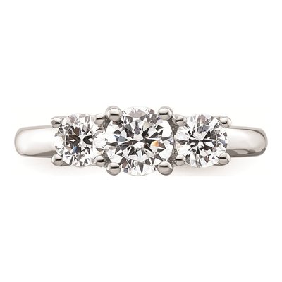 14K White Gold 3-Stone Engagement Ring Mounting – view 5
