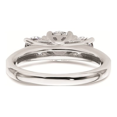 14K White Gold 3-Stone Engagement Ring Mounting – view 6