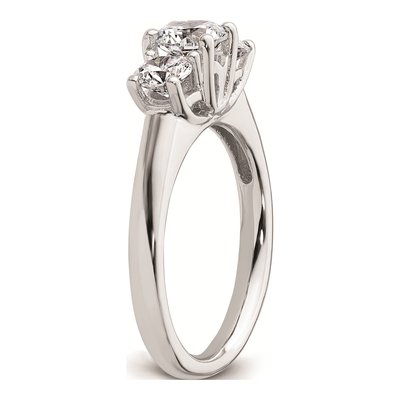 14K White Gold 3-Stone Engagement Ring Mounting – view 7