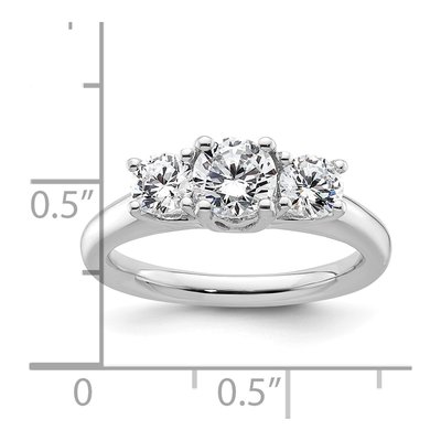 14K White Gold 3-Stone Engagement Ring Mounting – view 8