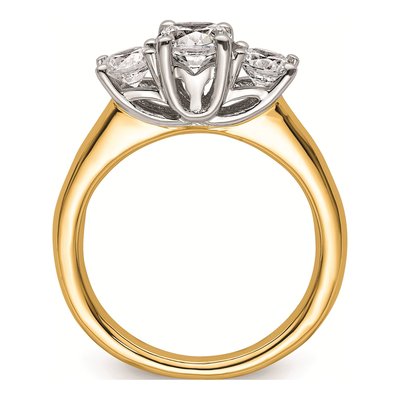 14K Two-Tone Gold 3-Stone Engagement Ring Mounting – view 3