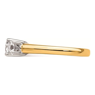 14K Two-Tone Gold 3-Stone Engagement Ring Mounting – view 5