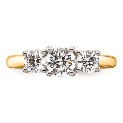 14K Two-Tone Gold 3-Stone Engagement Ring Mounting – view 6