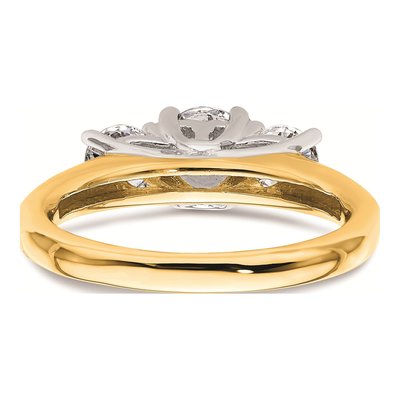 14K Two-Tone Gold 3-Stone Engagement Ring Mounting – view 7