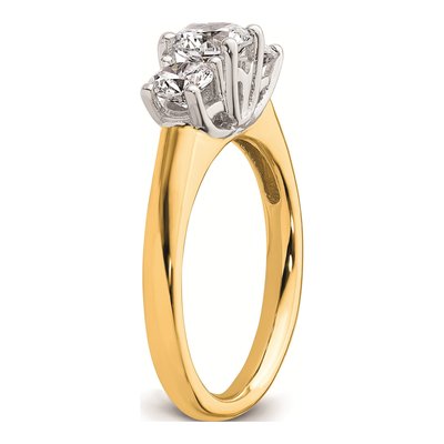 14K Two-Tone Gold 3-Stone Engagement Ring Mounting – view 8