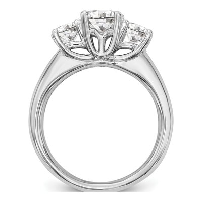 14K White Gold 3-Stone Engagement Ring Mounting – view 2