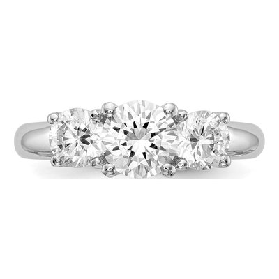 14K White Gold 3-Stone Engagement Ring Mounting – view 4