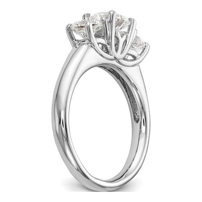 14K White Gold 3-Stone Engagement Ring Mounting – view 6