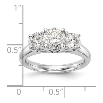 14K White Gold 3-Stone Engagement Ring Mounting – view 8