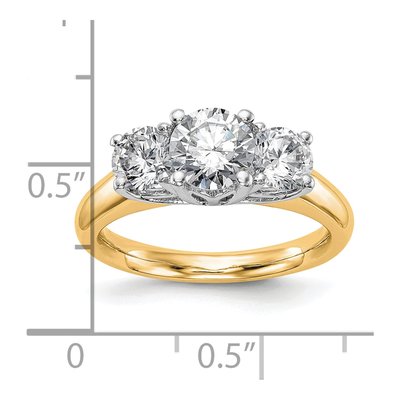 14K Two-Tone Gold 3-Stone Ring Mounting – view 4