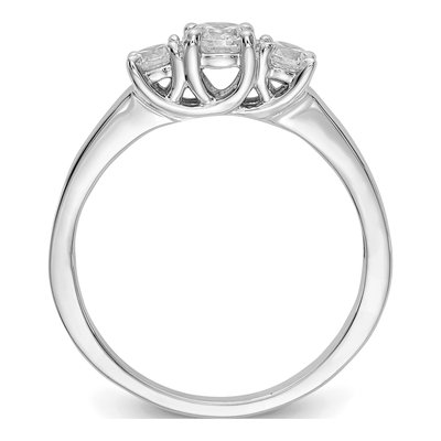 14K White Gold 1/2 ct tw Lab-Grown Diamond 3-Stone Engagement Ring – view 2