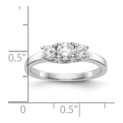 14K White Gold 1/2 ct tw Lab-Grown Diamond 3-Stone Engagement Ring – view 3