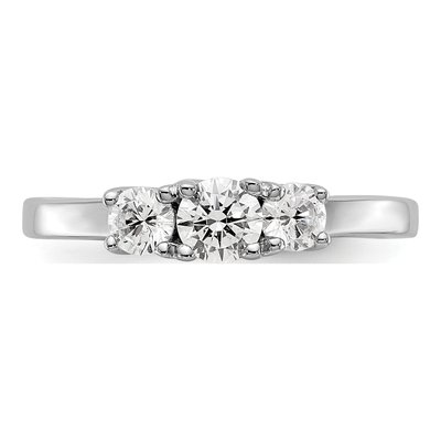 14K White Gold 1/2 ct tw Lab-Grown Diamond 3-Stone Engagement Ring – view 5