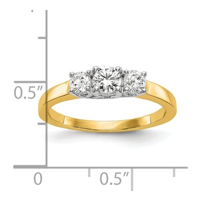14K Two-Tone Gold 1/2 ct tw Lab-Grown Diamond 3-Stone Engagement Ring – view 5