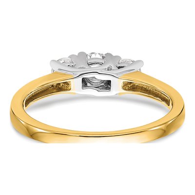 14K Two-Tone Gold 1/2 ct tw Lab-Grown Diamond 3-Stone Engagement Ring – view 7
