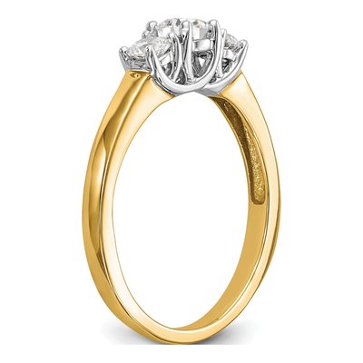 14K Two-Tone Gold 1/2 ct tw Lab-Grown Diamond 3-Stone Engagement Ring – view 8