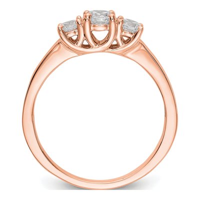 14K Rose Gold 3-Stone Diamond Engagement Ring Mounting – view 2
