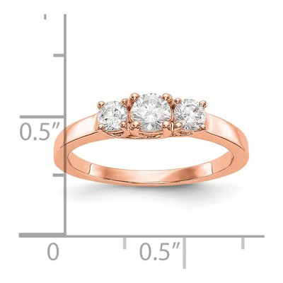 14K Rose Gold 3-Stone Diamond Engagement Ring Mounting – view 4