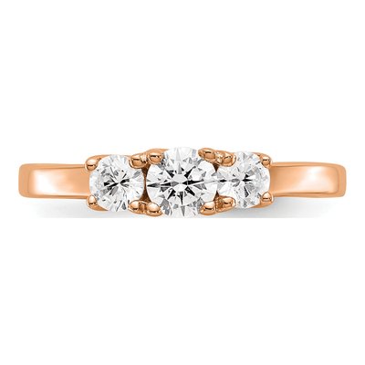 14K Rose Gold 3-Stone Diamond Engagement Ring Mounting – view 5