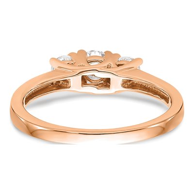 14K Rose Gold 3-Stone Diamond Engagement Ring Mounting – view 6