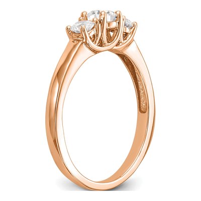 14K Rose Gold 3-Stone Diamond Engagement Ring Mounting – view 7