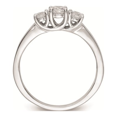 14K White Gold 3-Stone Diamond Engagement Ring Mounting – view 2