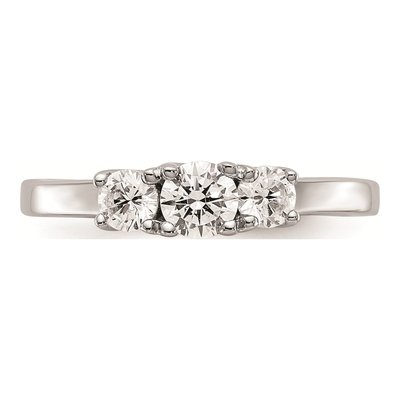 14K White Gold 3-Stone Diamond Engagement Ring Mounting – view 4