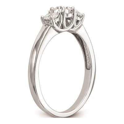 14K White Gold 3-Stone Diamond Engagement Ring Mounting – view 6