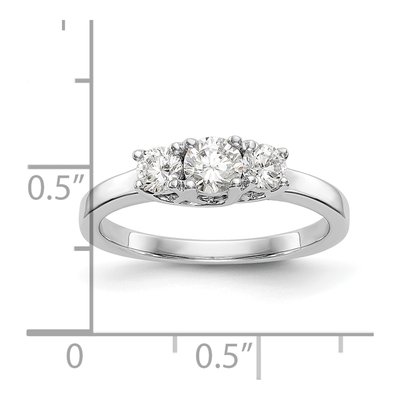 14K White Gold 3-Stone Diamond Engagement Ring Mounting – view 7