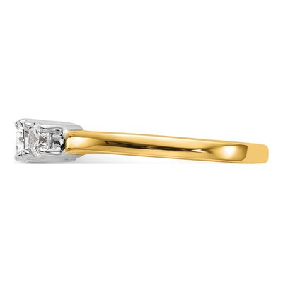 14K Two-Tone Gold Diamond 3-Stone Engagement Ring Semi-Mount – view 4